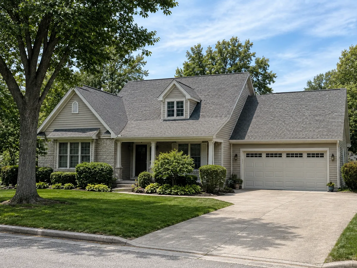 A newer home with a well-maintained roof in Mequon, WI